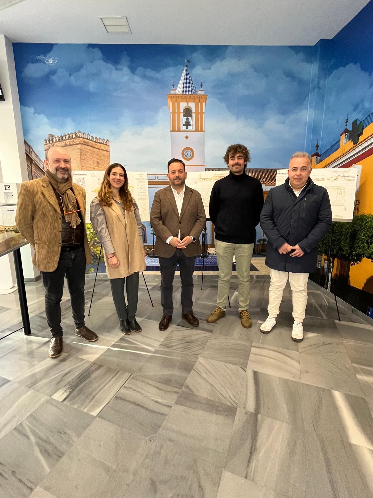 ALCALDE Y PRMIER TTE DE ALCALDE CON ARQUITECTOS GANADORES DEL PROYECTO ESPACIO DEPORTIVO URBANO EN LA ALGABA